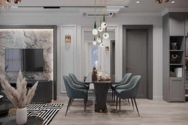 Rendu 3D du design intérieur Moyvillers