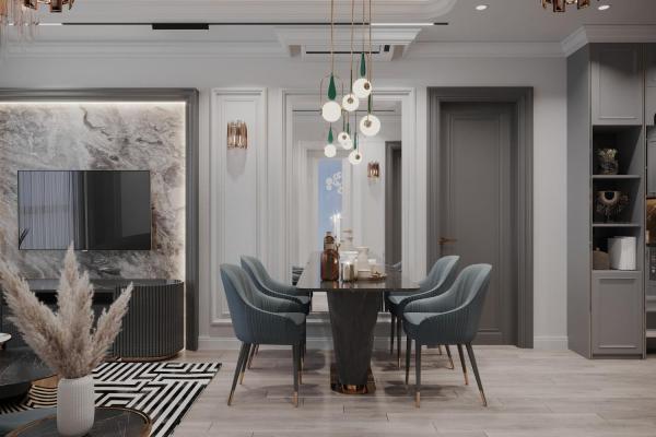 Rendu 3D du design intérieur de luxe Moyvillers